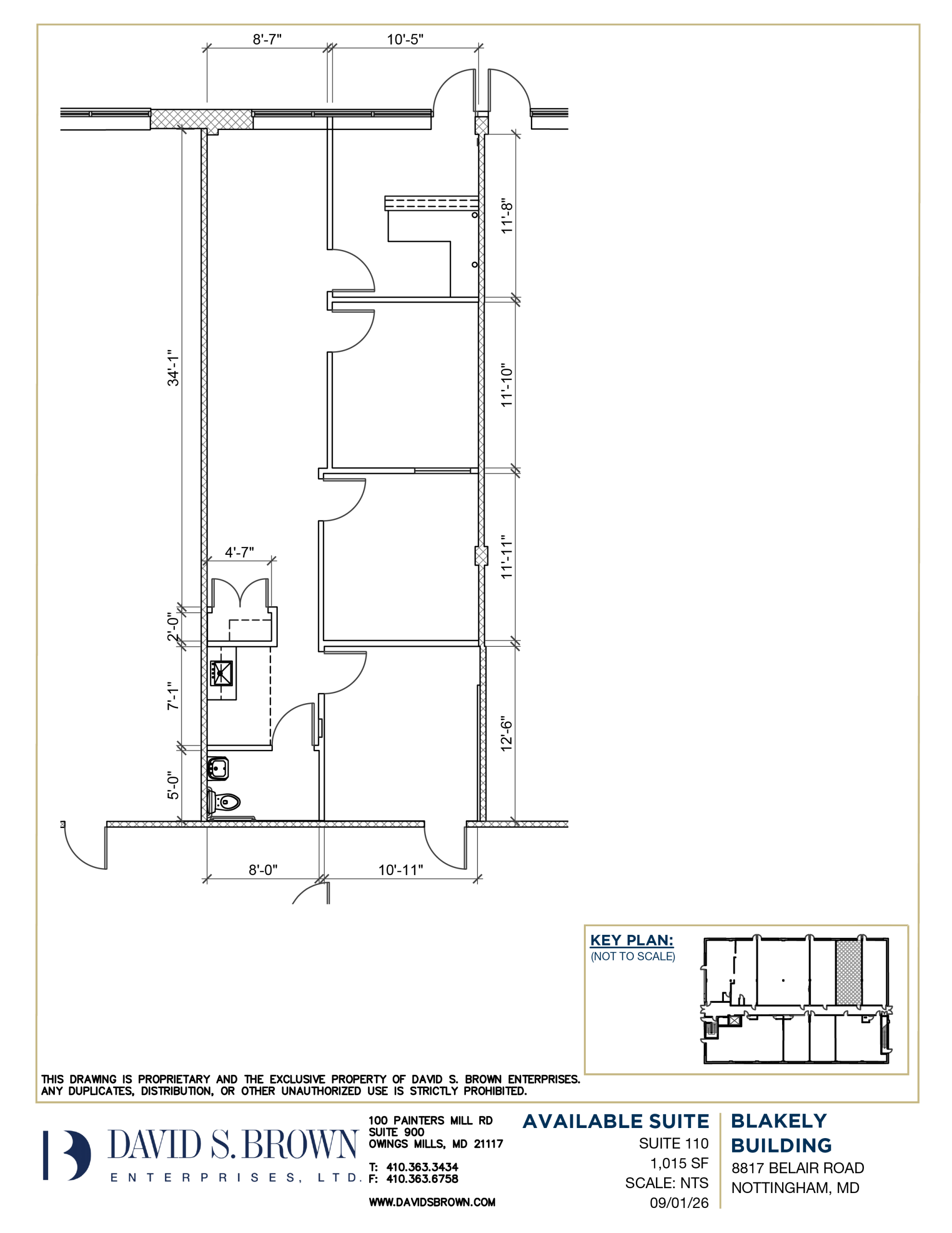 The Blakely Building, 8817 Belair Road, Suite 110 Floorplan