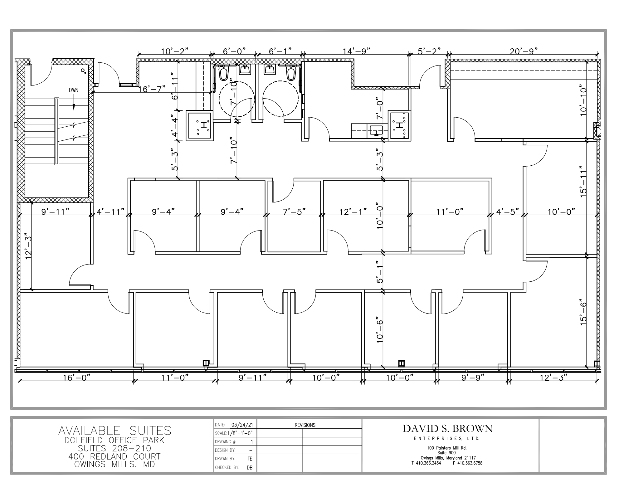 Dolfield Office Park 400 Redland Court Suites 208-210-3418 SF Floor Plan
