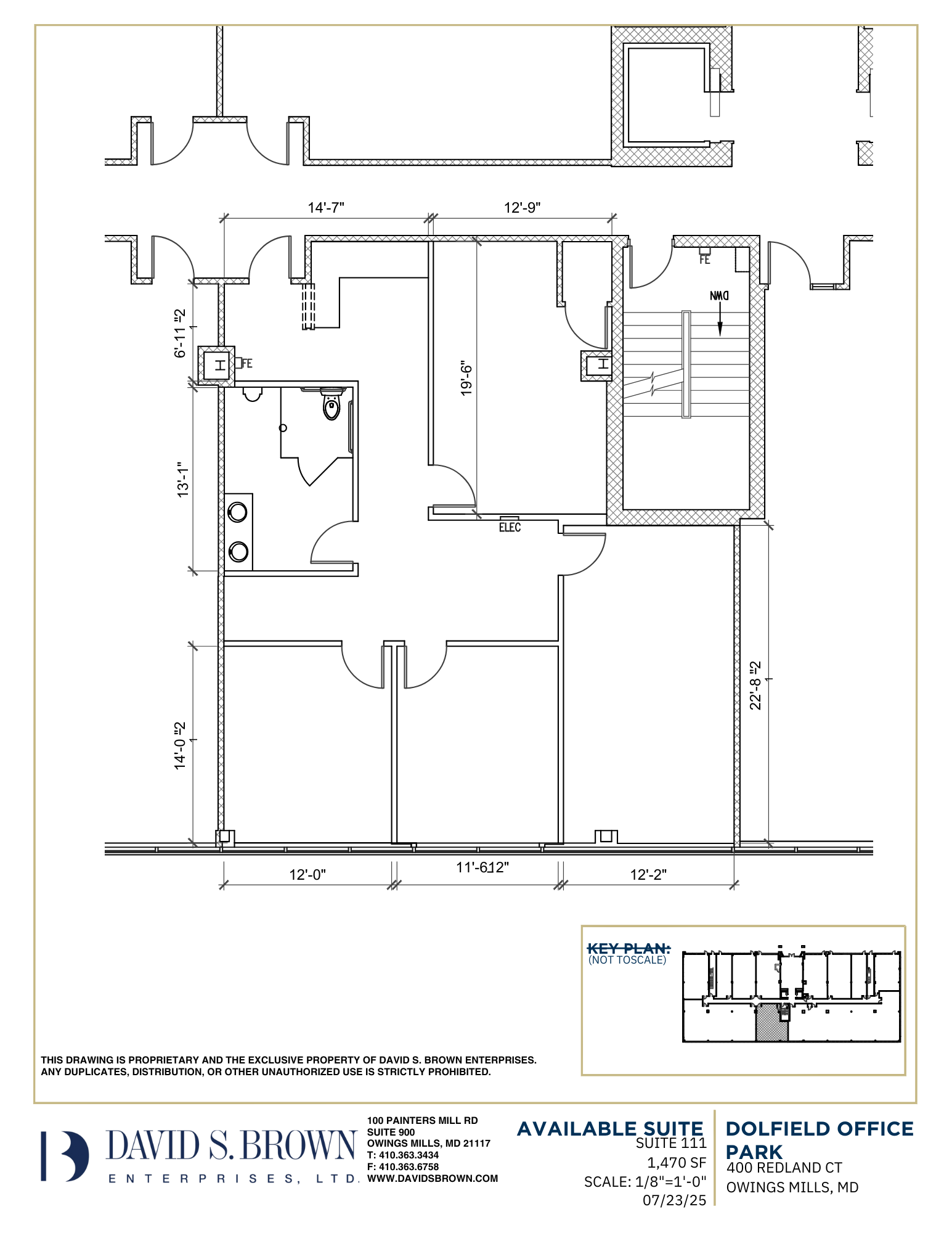 Dolfield Office Park - 400 Redland Court - Suite 111 - 1470 SF FLOOR PLAN - NOW LEASING