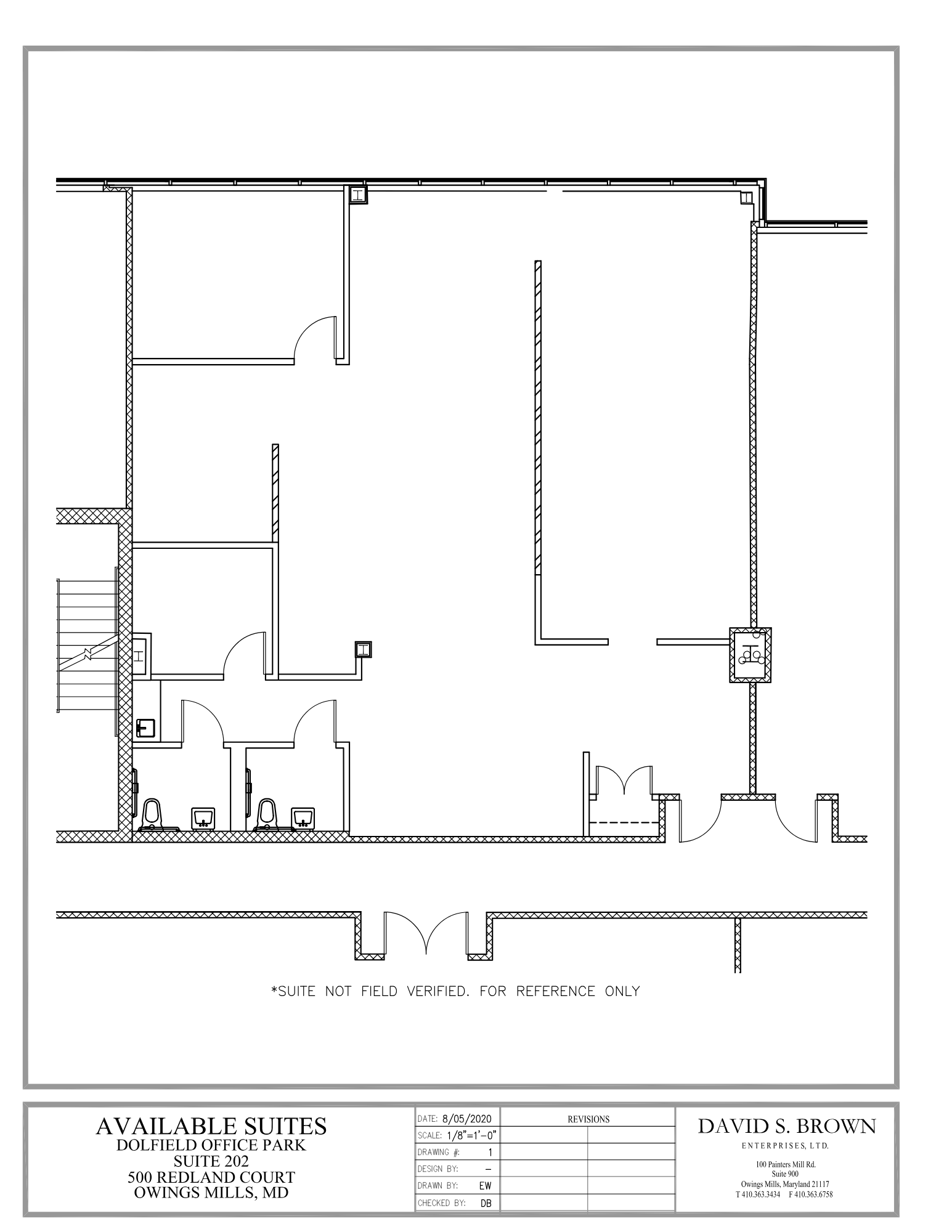 Dolfield Office Park 500 Redland Court Suite 202 Owings Mills, MD Floor Plan Office Suite for lease 2,131 SF Available now