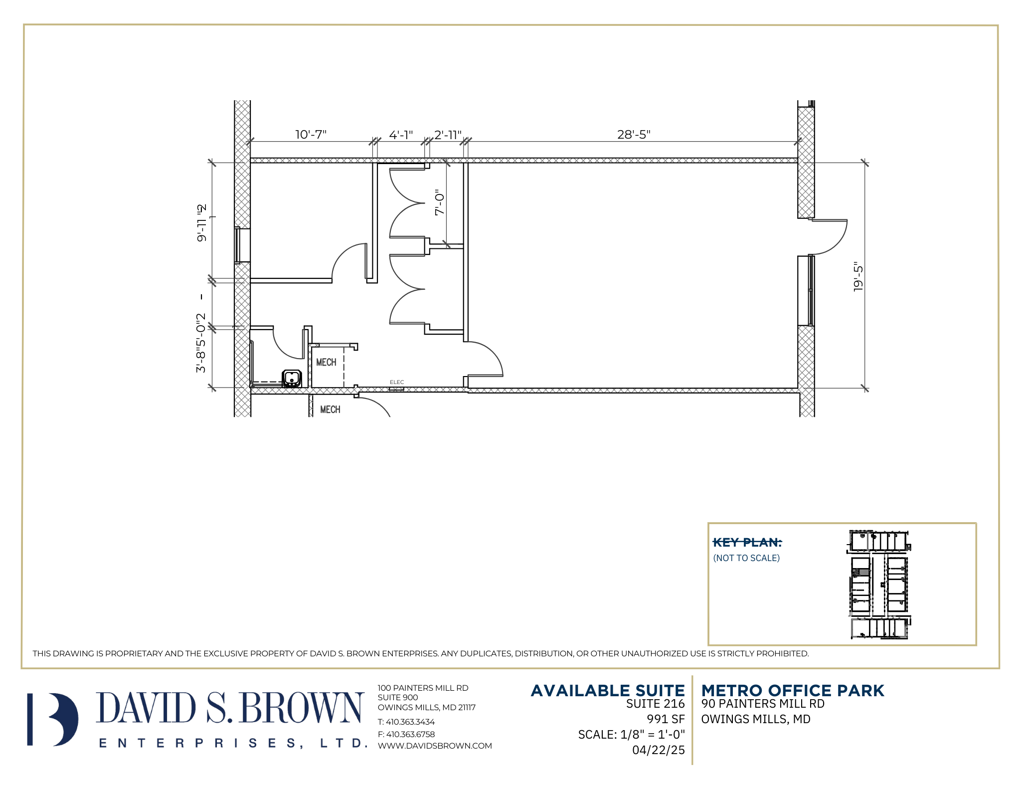 991 SF of Office Space Available for Lease in Owings Mills, MD at Metro Office Park. Floor Plan. Elevate your business today!