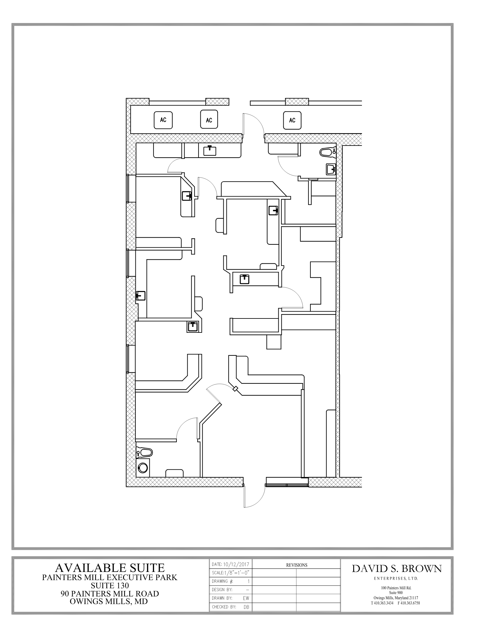 Office Space for Lease Metro Office Park - 90 Painters Mill Road - Suite 130, 1,500 Square Feet Floor Plan